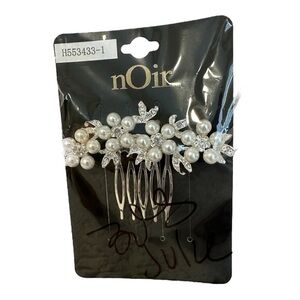 New NOIR Bridal Hair Comb Clip Rhinestone Pearl Hair Accessories